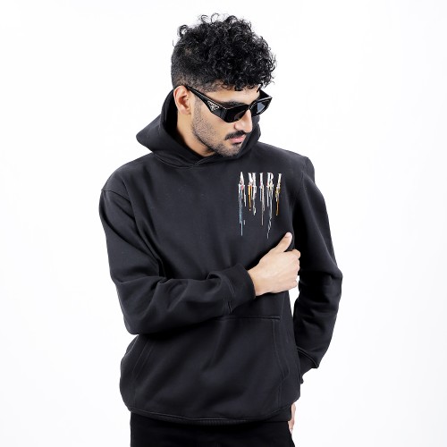 Amiri Embroidered PaintDrip Hoodie